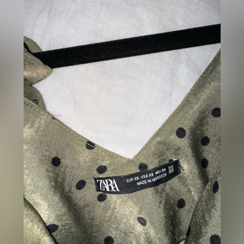 Zara Polka Dot Slip Dress - XAS - green and black - Picture 4 of 4